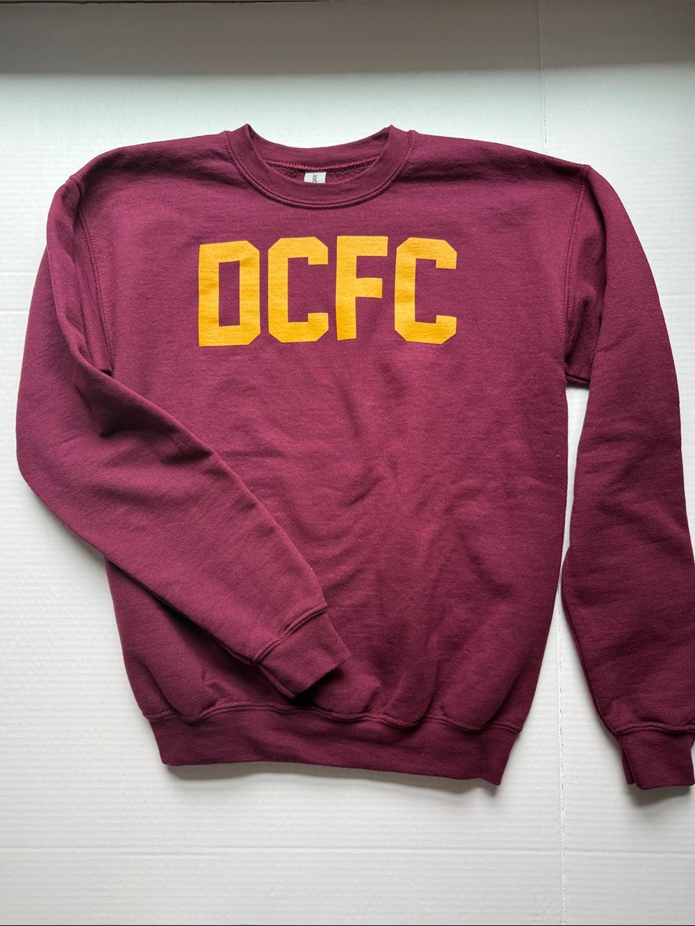 Detroit City Football Club Maroon DCFC Crewneck Sweatshirt with Gold Lettering